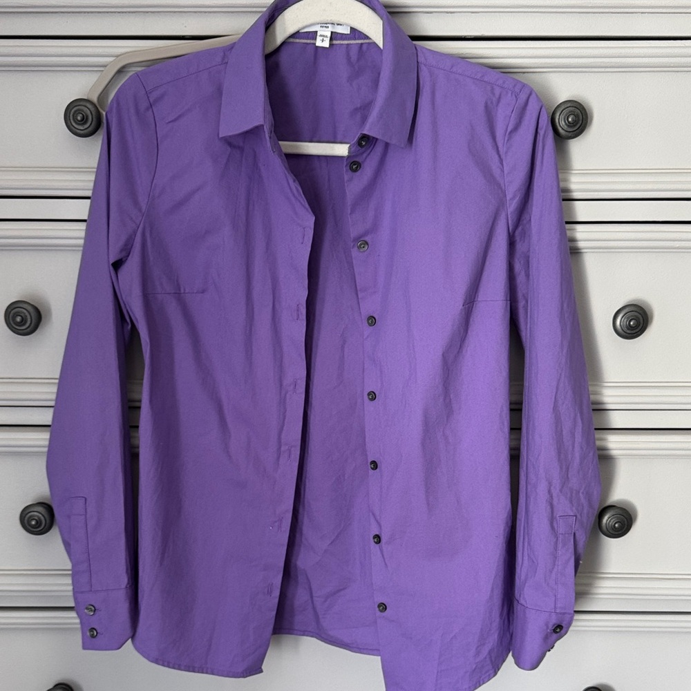 Express Women's Purple Button-Down Shirt